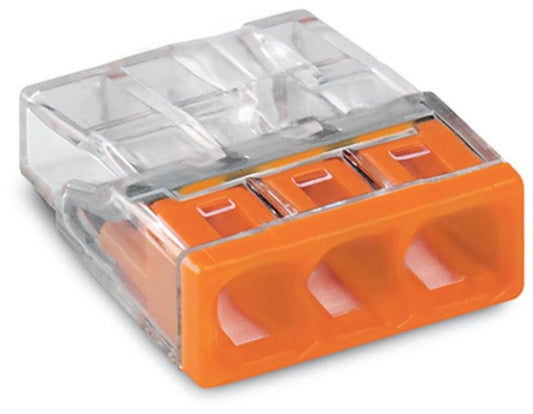 Wago universal hurtigklemme Compact 3x0,5-2,5 mm² transparent 2273-203, 50 stk.