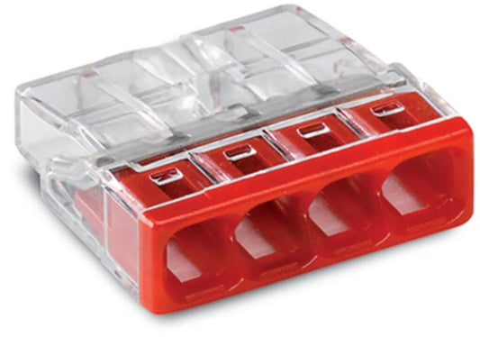 Wago universal hurtigklemme Compact 4x0,5-2,5 mm² transparent 2273-204, 50 stk.