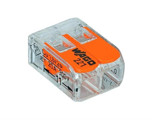 Wago universal hurtigklemme med frigørelsesarm compact 2x0,2-4 mm 221-412 50 stk.