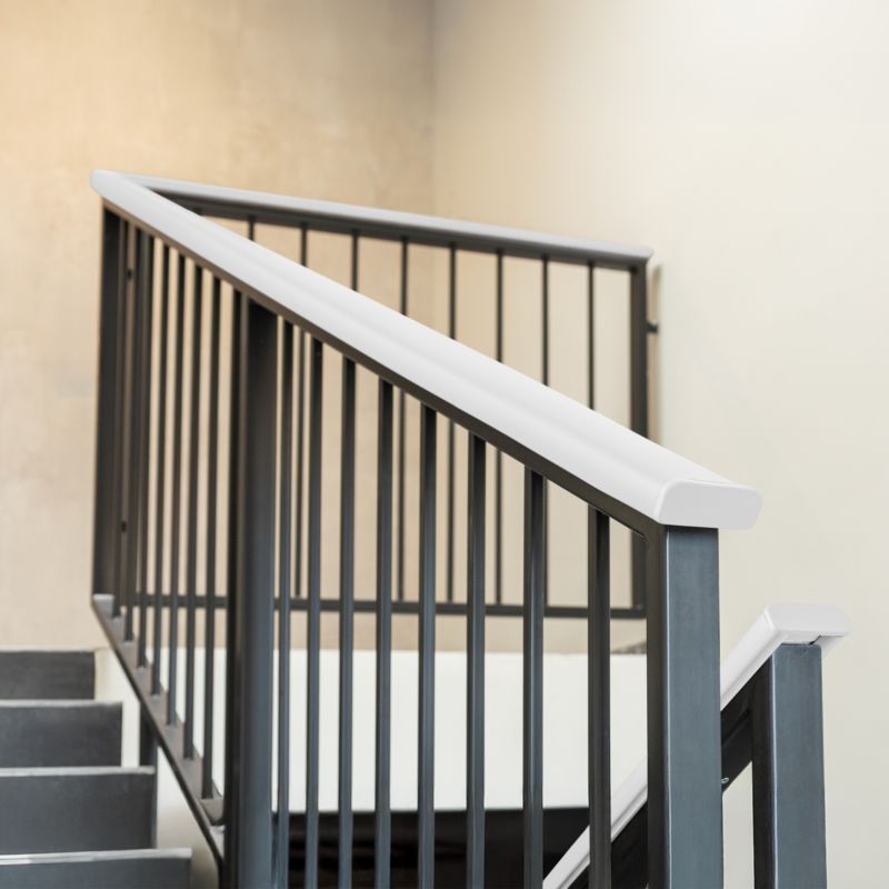 Endekappe til Gelænder 40x8 mm Hvid 2 Stk