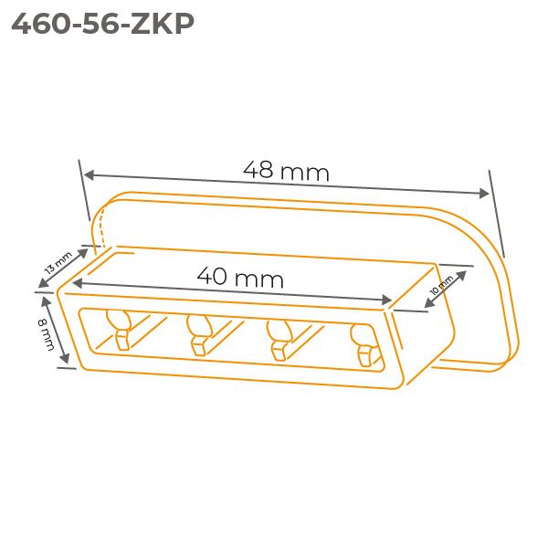 Endekappe til Håndliste 40x8 mm Teglrød 2 Stk.