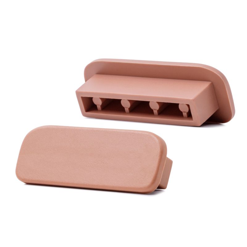 Endekappe til Gelænder PVC 40x8 mm Lysebrun 2 Stk.
