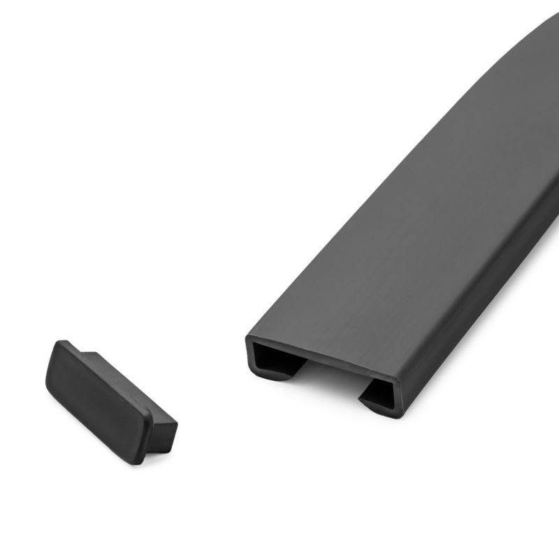 Endekappe til Gelænder 40x8 mm Sort 2 Stk