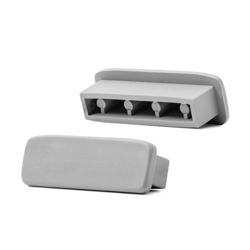 Endekappe til Trappegelænder PVC 40x8 mm Grå 2 Stk.