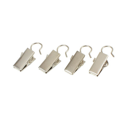Metalclips til gardinstænger i stål, 8 stk.