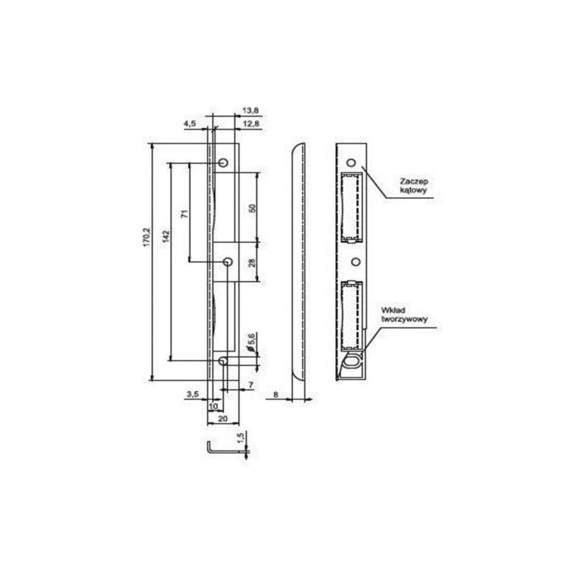 Vinkelbeslag LOB 72 mm Galvaniseret