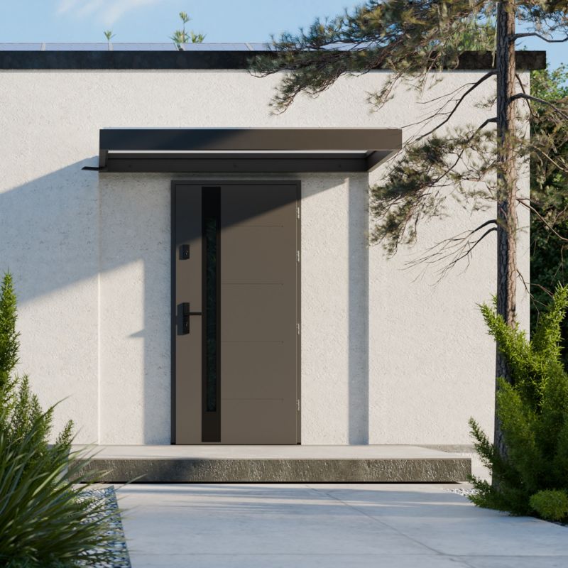 Døroverdækning Lumia Vario Plexi 210 x 90 cm Antracitgrå Aluminium