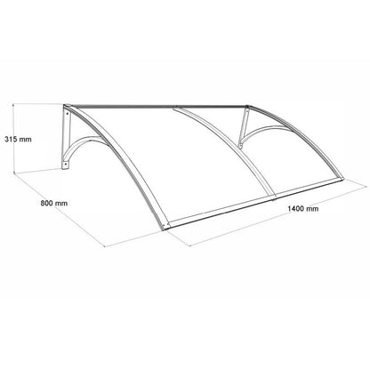 Modulært Døroverdækning 140 x 80 cm Grafit Polycarbonat