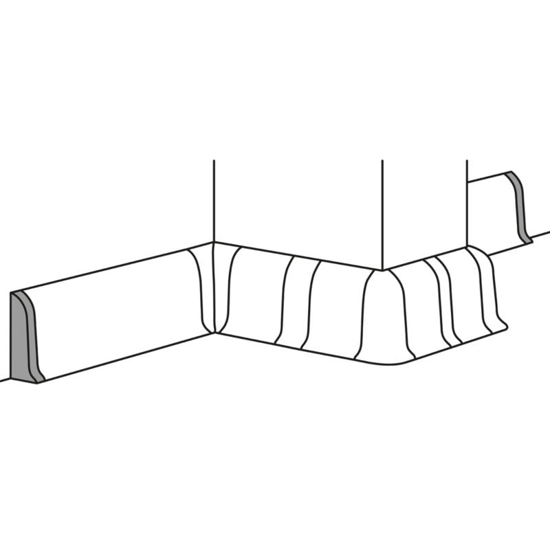 Endestykke til fodpanel Duo PVC 57 mm Decor 520 2-pak