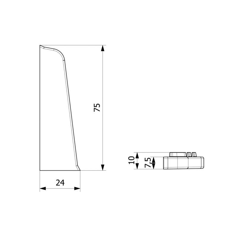 Endekappe til fodpanel PVC 19x75 mm Natur 2 stk.