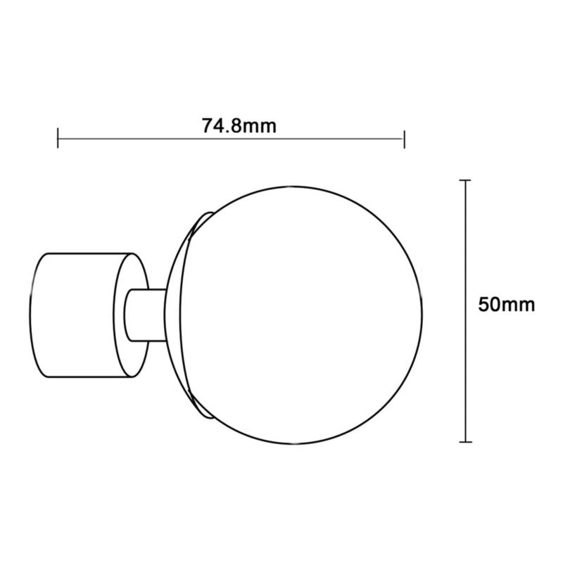 GoodHome Araxos 19 mm kugle basic endestykke