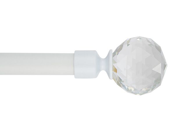 Cristal gardinstangsafslutning 19 mm hvid