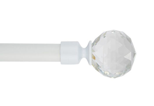 Cristal gardinstangsafslutning 19 mm hvid