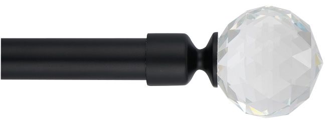 Endestykke til gardinstang Cristal 19 mm mat-sort
