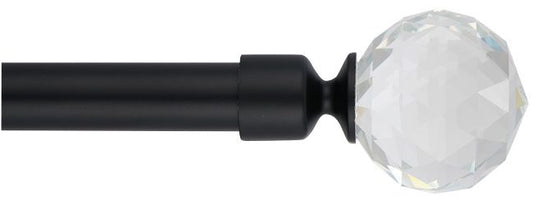 Endestykke til gardinstang Cristal 19 mm mat-sort