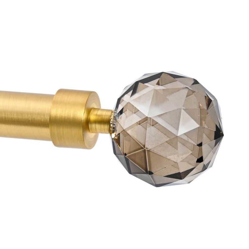 Cristal 19 mm gardinstangender i børstet messing