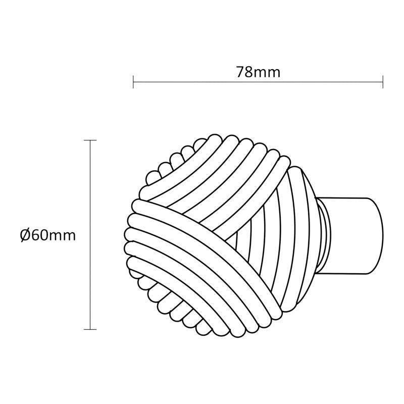 Endestykke til gardinstang GoodHome Araxos Rope 19 mm