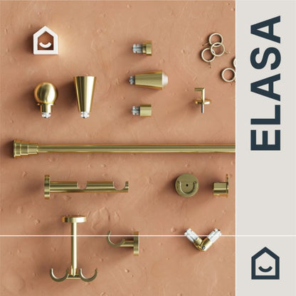 Gardinstangafslutning GoodHome Elasa Prop 19 mm Guld