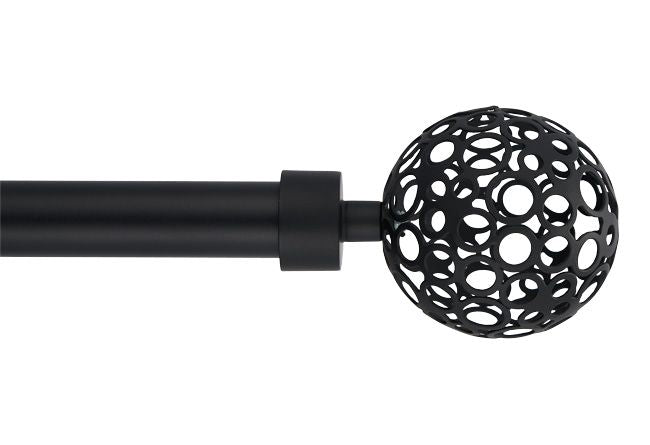 Endestykke til gardinstang kugle Multi 19 mm mat-sort