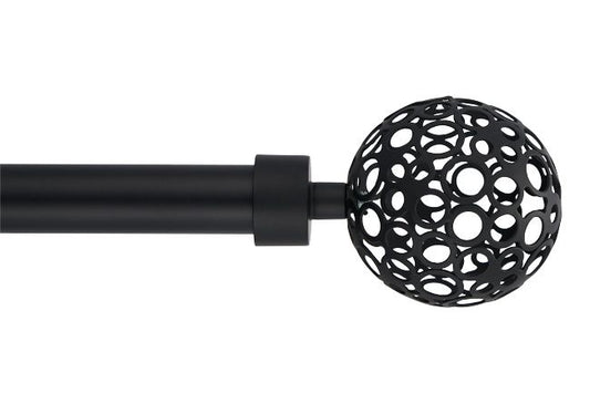 Endestykke til gardinstang kugle Multi 19 mm mat-sort