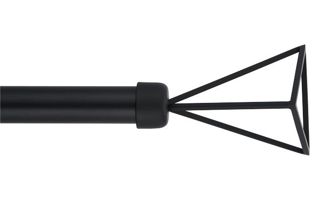 Endestykke til gardinstang Space Optic 19 mm mat-sort
