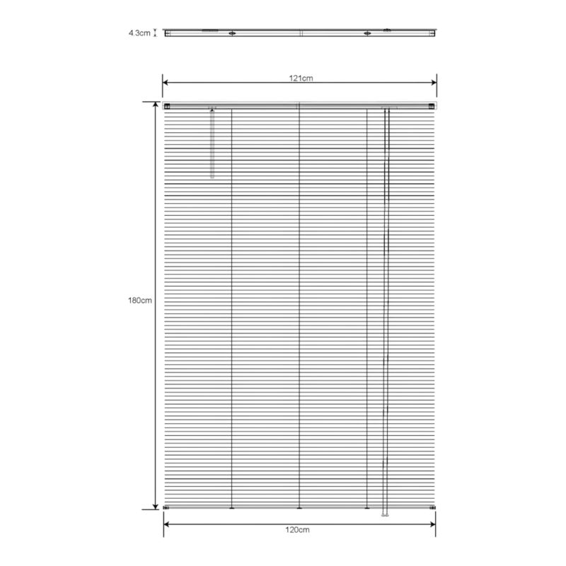 GoodHome Cana træpersienne 120 x 180 cm sort