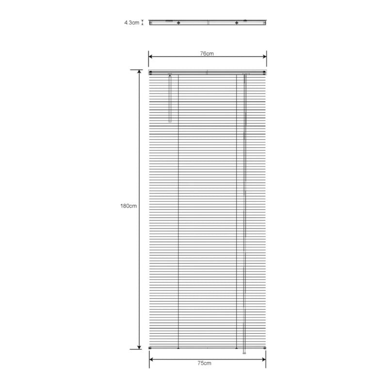 GoodHome Cana træpersienne 75 x 180 cm mat-sort