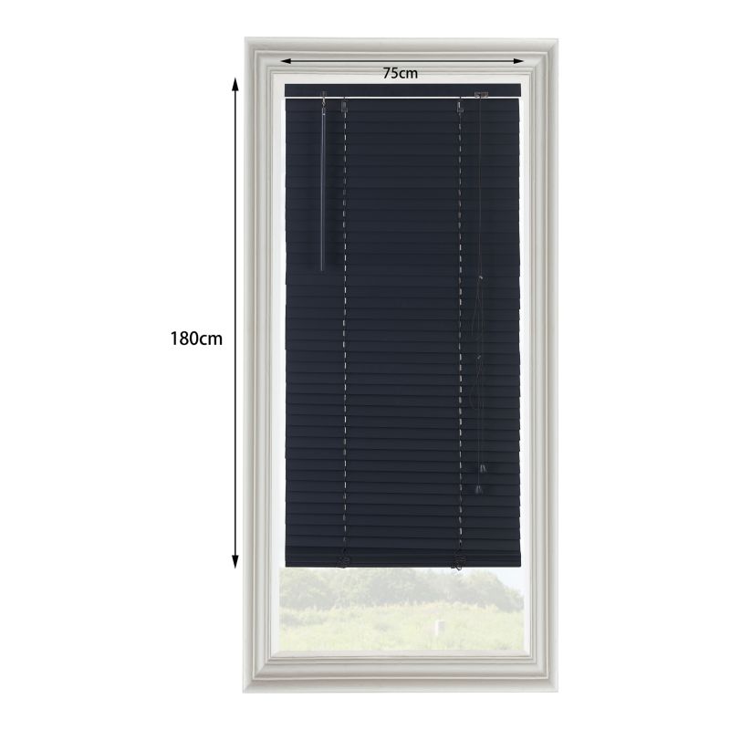 GoodHome Cana træpersienne 75 x 180 cm mat-sort