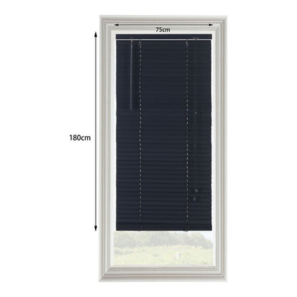 GoodHome Cana træpersienne 75 x 180 cm mat-sort