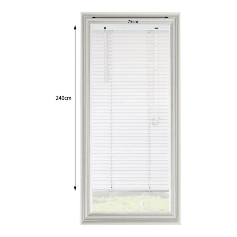GoodHome Cana træpersienne 75 x 240 cm hvid