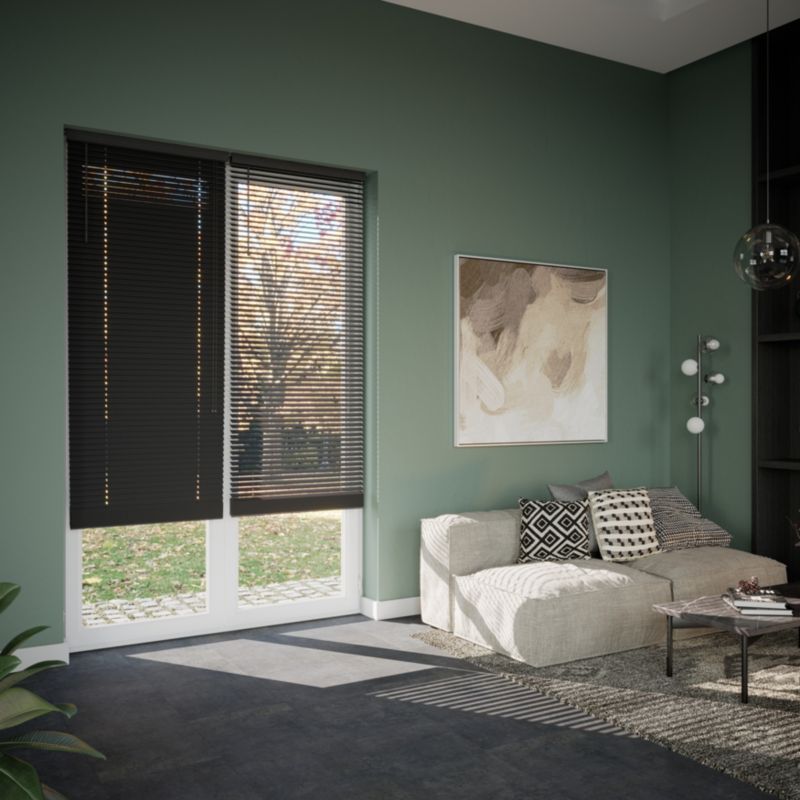 GoodHome Cana træpersienne 75 x 240 cm sort