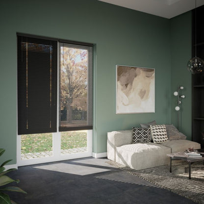 GoodHome Cana træpersienne 75 x 240 cm sort