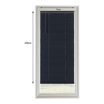 GoodHome Cana træpersienne 75 x 240 cm sort