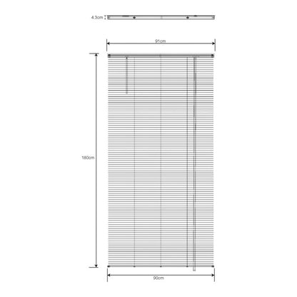 GoodHome Cana træpersienne 90 x 180 cm mat-sort
