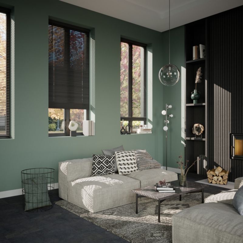 GoodHome Cana træpersienne 90 x 180 cm mat-sort