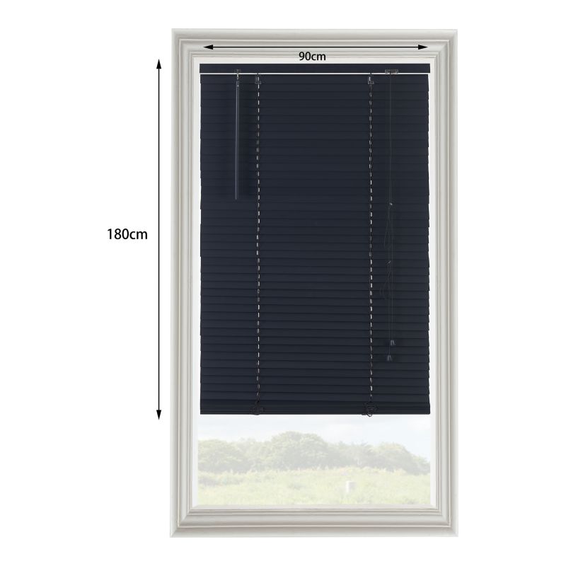 GoodHome Cana træpersienne 90 x 180 cm mat-sort