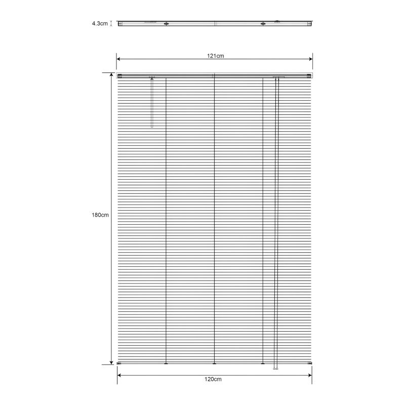 GoodHome træpersienne Colours Cana 120 x 180 cm hvid