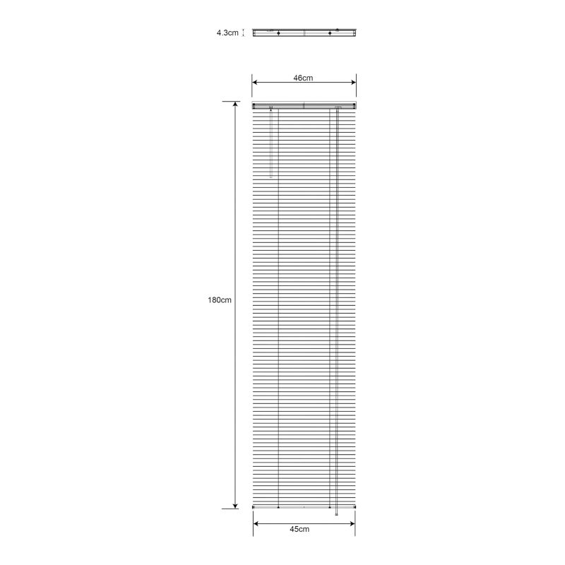 GoodHome træpersienne Colours Cana 45 x 180 cm hvid