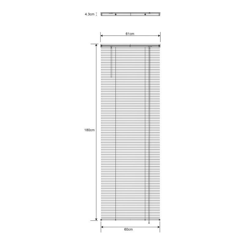 GoodHome træpersienne Colours Cana 60 x 180 cm hvid