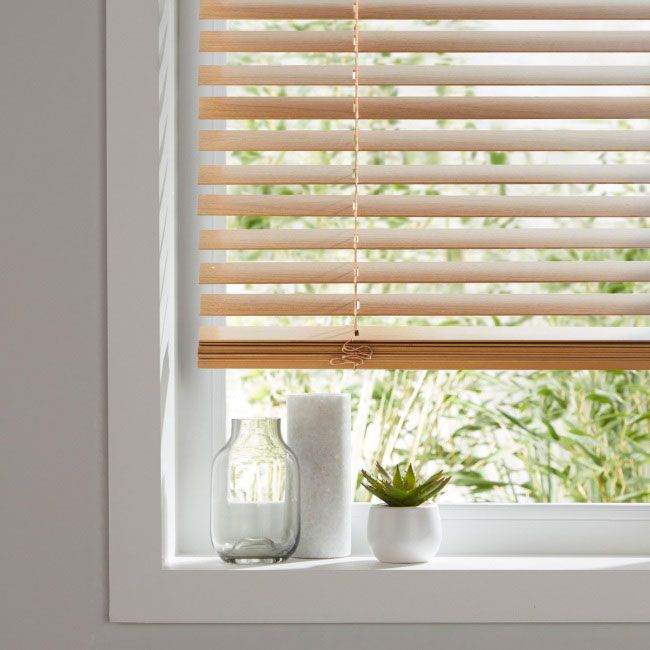 GoodHome træpersienne Colours Cana 75 x 180 cm lys