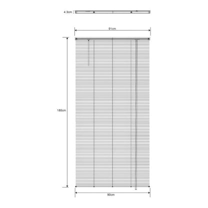 GoodHome træpersienne Colours Cana 90 x 180 cm hvid