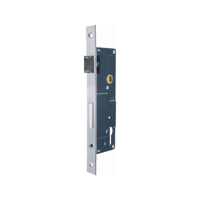 Indstikslås 90 x 30 mm Sort med Rustfrit Stål Forkant