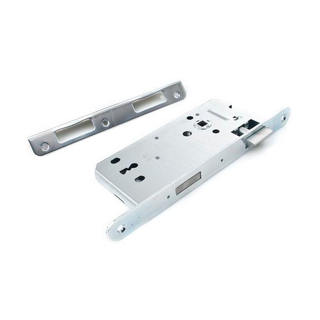 Indbygget Gerda-lås 90 mm med nøgle, galvaniseret sølv