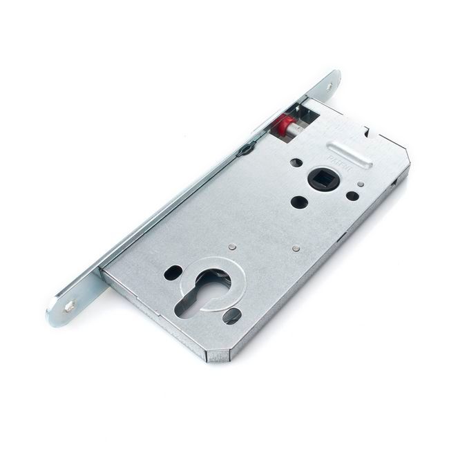 Indbygget lås Gerda 90 mm til cylinder, galvaniseret sølv