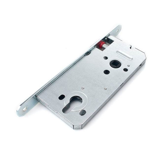 Indbygget lås Gerda 90 mm til cylinder, galvaniseret sølv