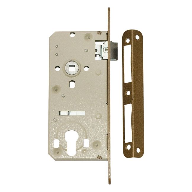 Indbygget lås med indsats 90/50 mm, lakeret