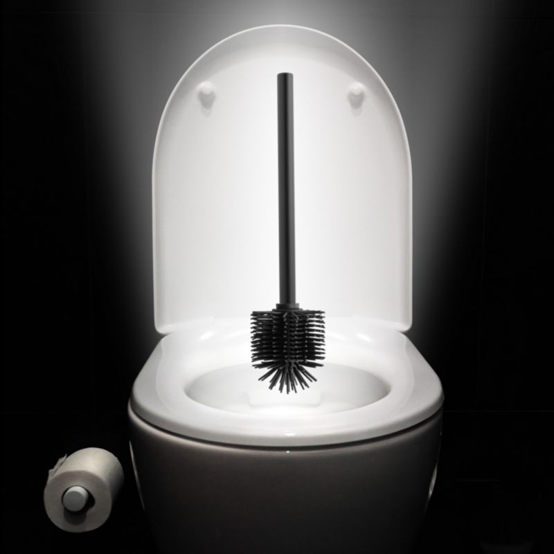 Silikone Toiletbørste Sort Udskiftelig Hoved 34 cm