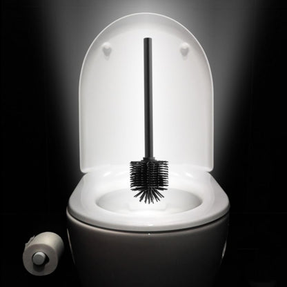 Silikone Toiletbørste Sort Udskiftelig Hoved 34 cm