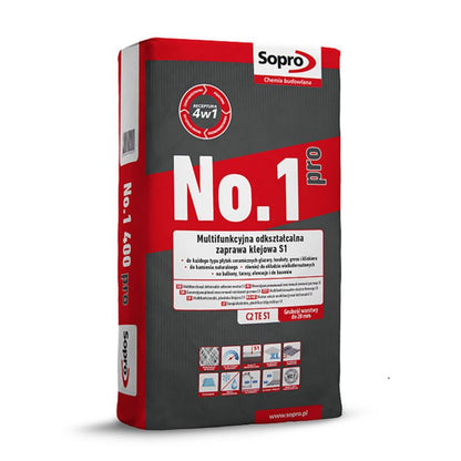 Fliseklæb No1 Pro S1 22,5 kg Grå