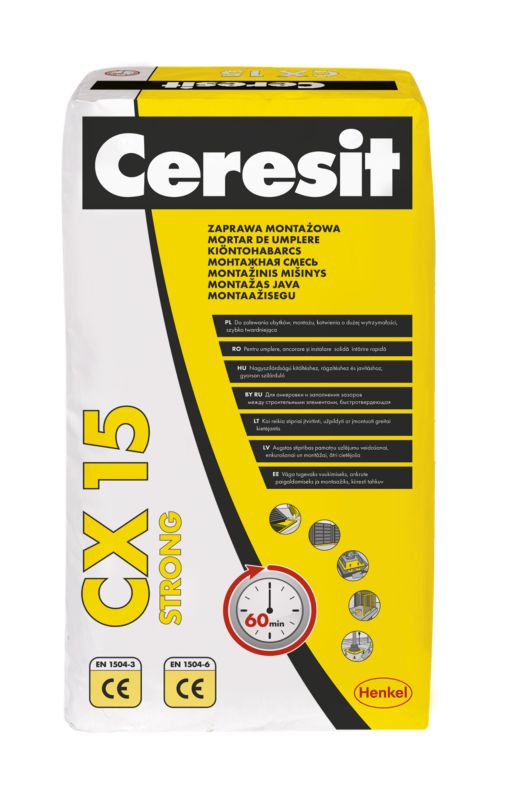 Montagemørtel CX15 25 kg Hurtighærdende